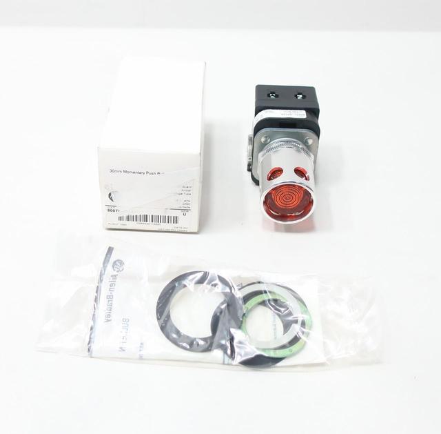 ALLEN BRADLEY 800TC-QAH2A ILLUMINATED AMBER PUSHBUTTON 12-130V-AC/DC