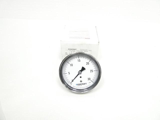 ASHCROFT 35-1009-AW-02B-30#-XUC PRESSURE GAUGE 3-1/2IN 0-30PSI 1/4IN NPT