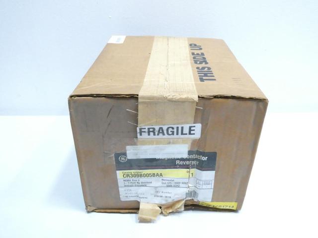 GENERAL ELECTRIC GE CR309B005BAA SIZE 0 REVERSING CONTACTOR 575-600V-AC 5HP