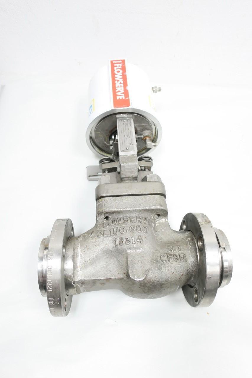 FLOWSERVE MK 1 VALTEK PNEUMATIC STAINLESS FLANGED GLOBE VALVE 2IN 150