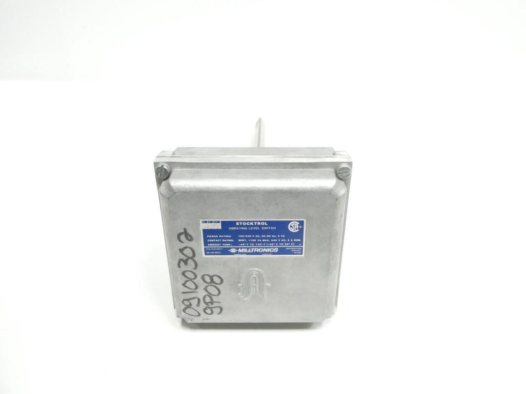 MILLTRONICS 61013271 STOCKTROL VIBRATING LEVEL SWITCH 120/240V-AC