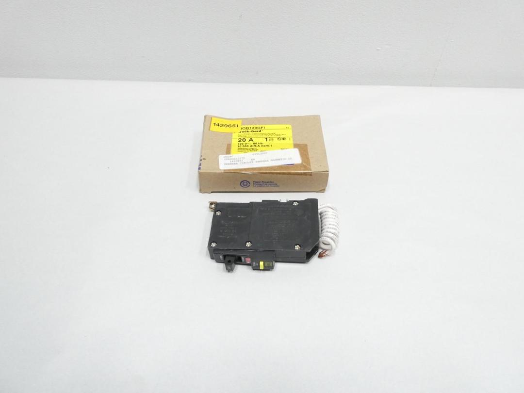 SQUARE D QOB120GFI MINIATURE CIRCUIT BREAKER 1P 20A AMP 120V-AC
