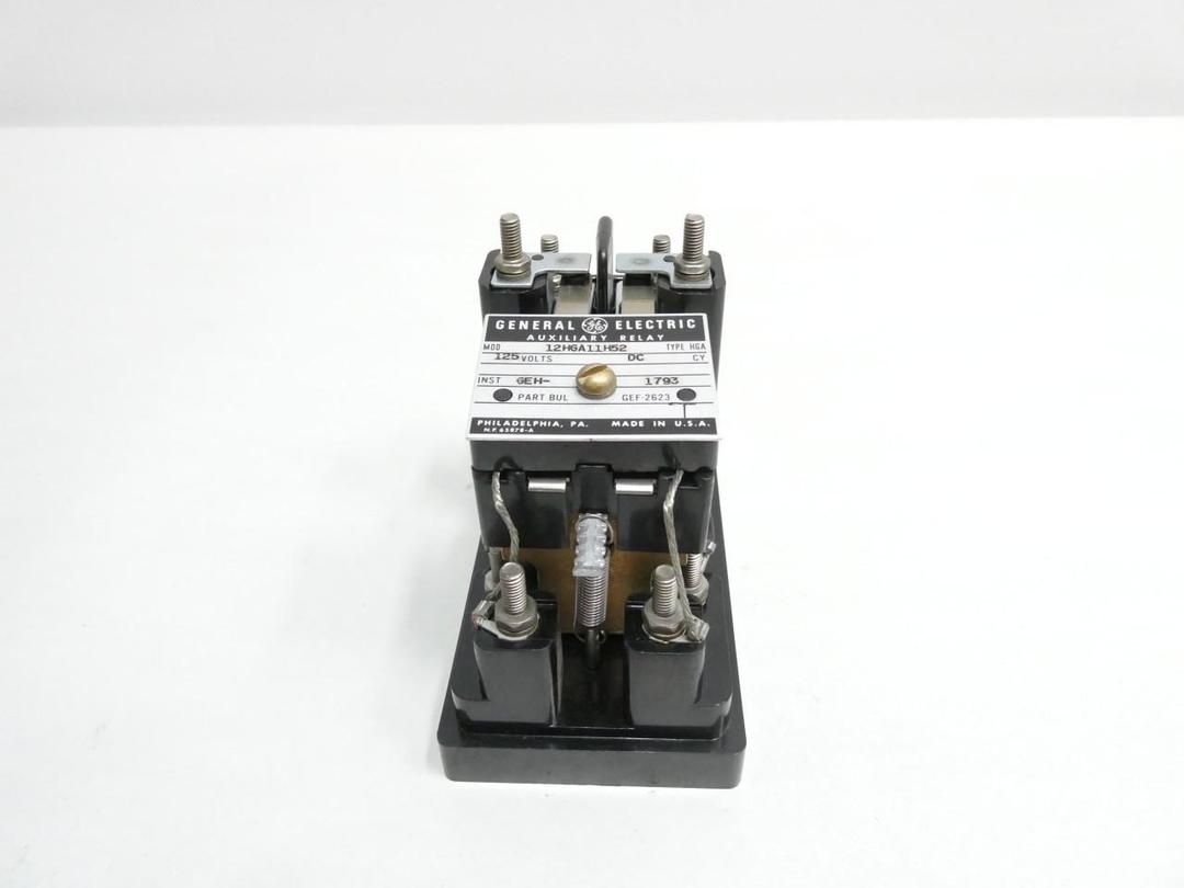 GENERAL ELECTRIC GE 12HGA11H52 AUXILIARY RELAY 125V-DC