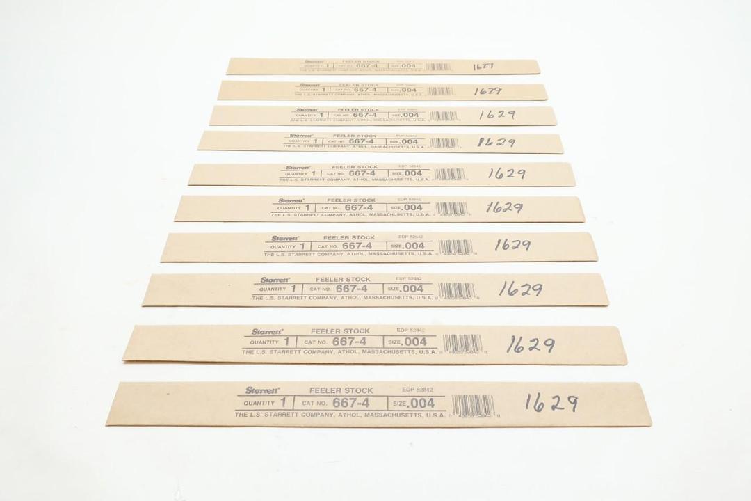 BOX OF 10 STARRETT 667-4 0.004IN X 12IN FEELER STOCK