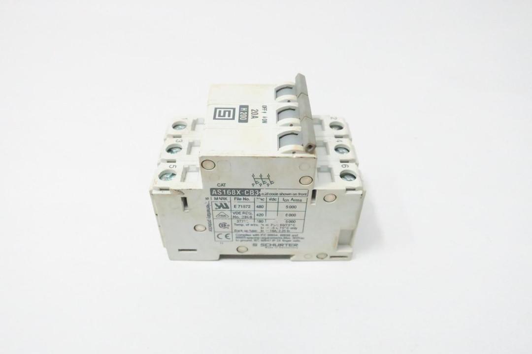SCHURTER AS168X-CB3 CIRCUIT BREAKER 3P 20A AMP 480V-AC