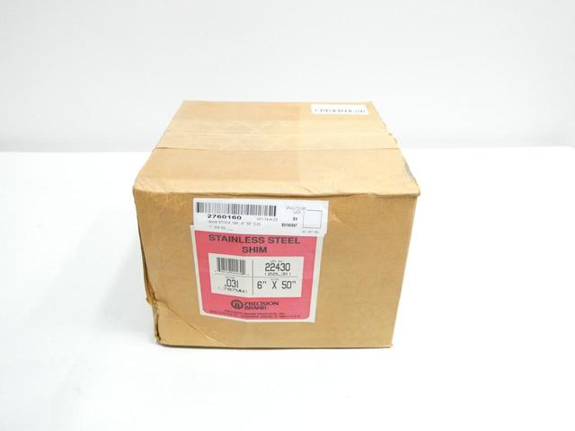 PRECISION 22430 STAINLESS STEEL SHIM 6IN X 50IN 0.031IN