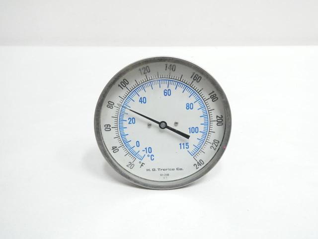 H.O. TRERICE 52-2105 BIMETAL THERMOMETER 5IN 5-1/2IN 20-240F