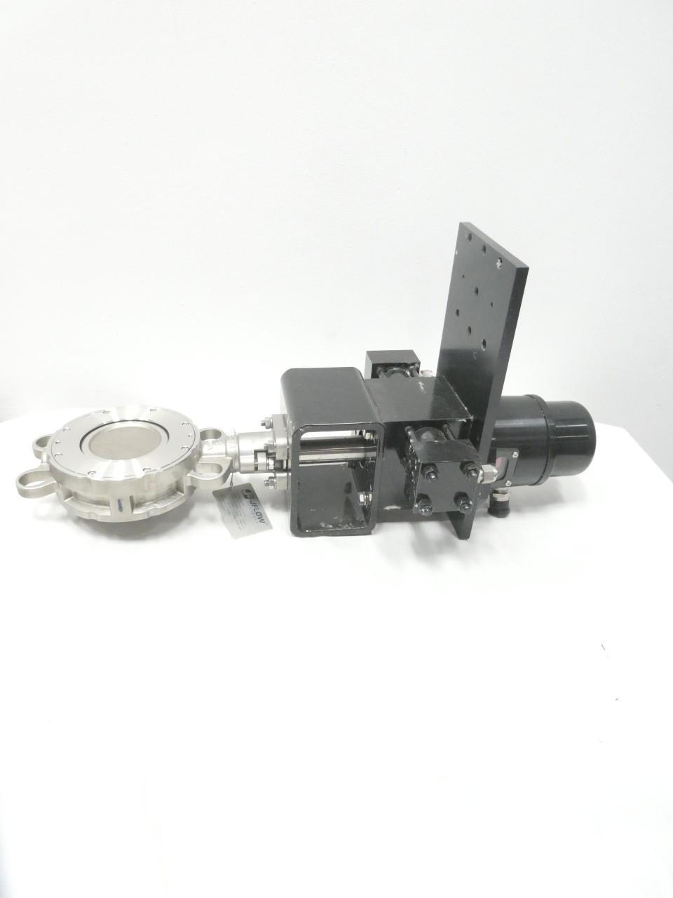 J-FLOW CONTROLS A-8234BCCCW110 PNEUMATIC STAINLESS WAFER BUTTERFLY VALVE 150 4IN