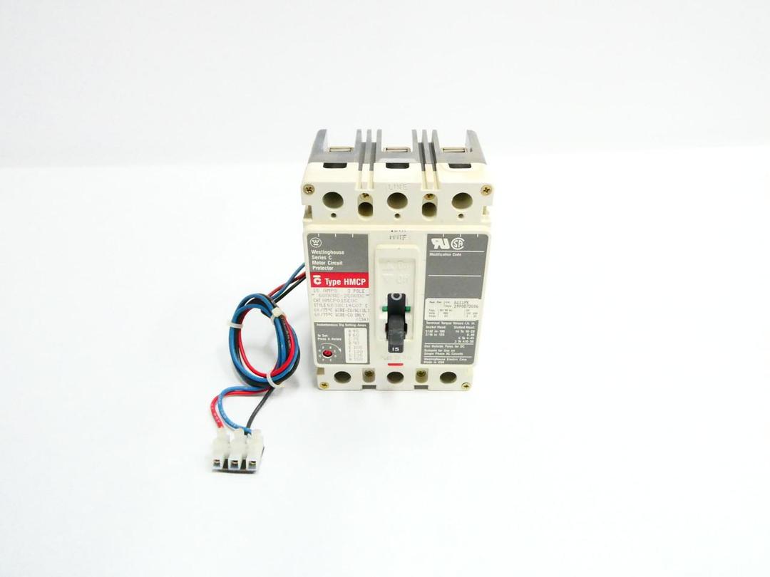 WESTINGHOUSE HMCP015E0C CIRCUIT BREAKER 3P 15A AMP 600V-AC 250V-DC