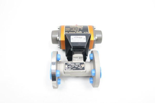 FLOWSERVE 1/2 E5166RM150 R6 PNEUMATIC STAINLESS FLANGED BALL VALVE 1/2IN 150