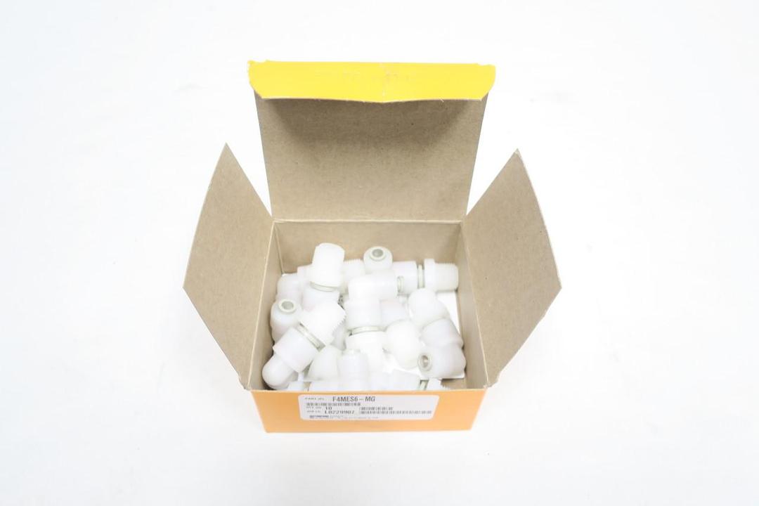 BOX OF 10 PARKER F4MES6-MG TRUSEAL PUSH-IN FITTING 1/4IN X 3/8IN