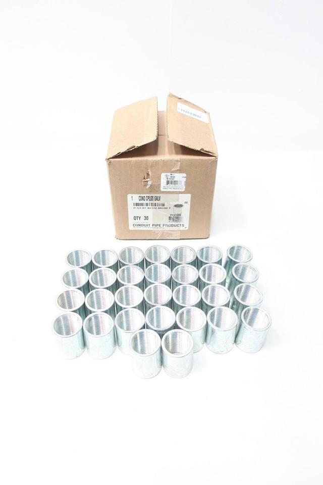 BOX OF 30 CONDUIT PIPE PRODUCTS 21121000 3XA5 ERMC-S STEEL CONDUIT COUPLING 1IN