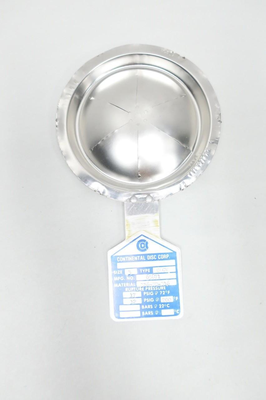 CONTINENTAL DISC CDCV 65871 RUPTURE DISC 17PSI @ 72F 3IN