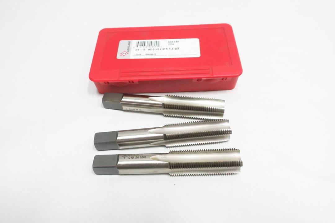 SET OF 3 CLEVELAND C54849 HS G H3 4 STR FLT TAP 3/4-16