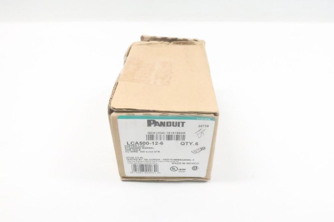 BOX OF 6 PANDUIT LCA500-12-6 ONE HOLE COPPER COMPRESSION LUG