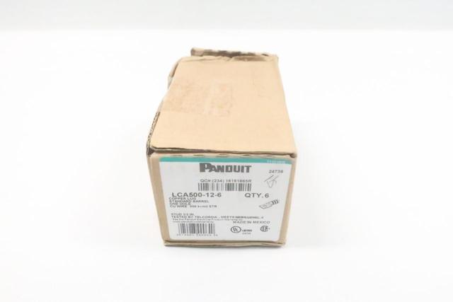 BOX OF 6 PANDUIT LCA500-12-6 ONE HOLE COPPER COMPRESSION LUG