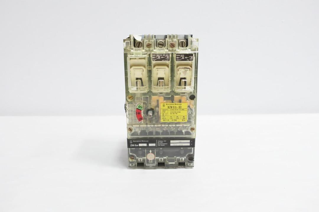 KLOCKNER MOELLER NZM 6B-63 MOLDED CASE CIRCUIT BREAKER 3P 60A AMP 600V-AC