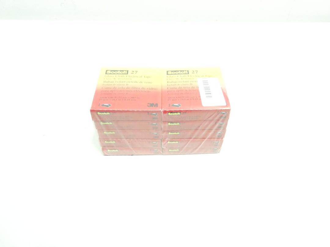 PACKAGE OF 10 3M 27 GLASS CLOTH ELECTRICAL TAPE 3/4IN X 66FT X 0.007IN