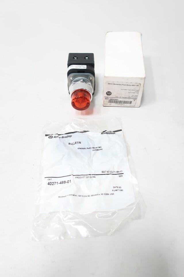 ALLEN BRADLEY 800T-QBH2AAY ILLUMINATED AMBER PUSHBUTTON 12-130V-AC/DC