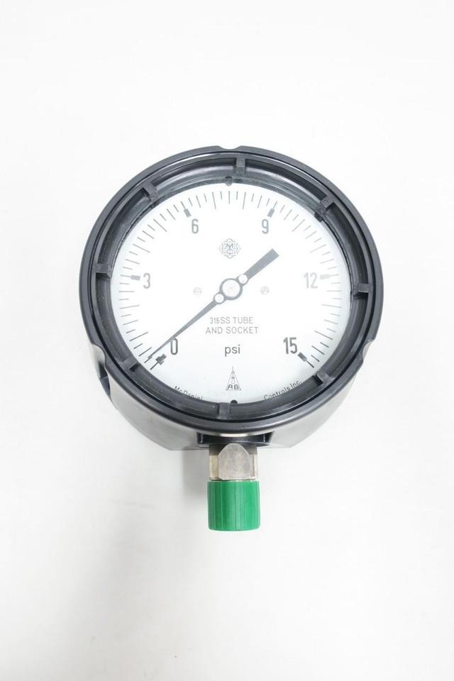 MCDANIEL CONTROLS MPB/SCA AB20307 PRESSURE GAUGE 4-1/2IN 0-15PSI 1/2IN NPT