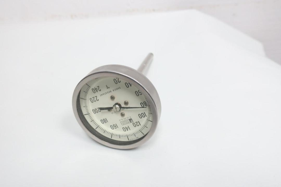 WEKSLER 6685-00-782-5236 BIMETAL THERMOMETER 3IN 4IN 20-240F 1/2IN NPT