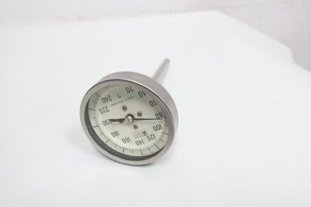 WEKSLER 6685-00-782-5236 BIMETAL THERMOMETER 3IN 4IN 20-240F 1/2IN NPT