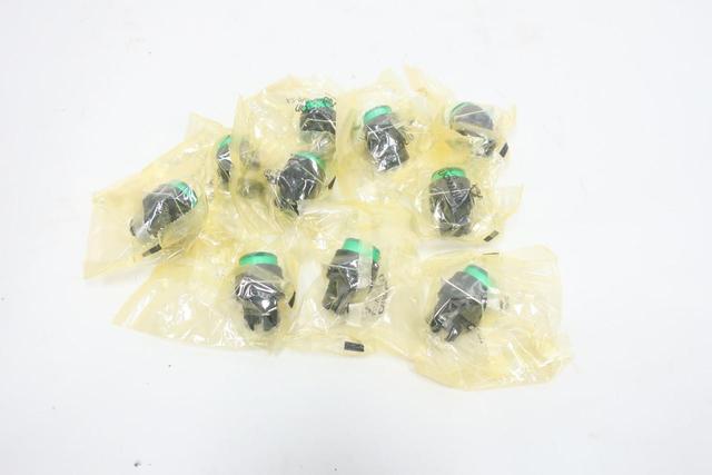 BOX OF 10 OMRON A22NZ-BPM-TGA ILLUMINATED GREEN PUSHBUTTON