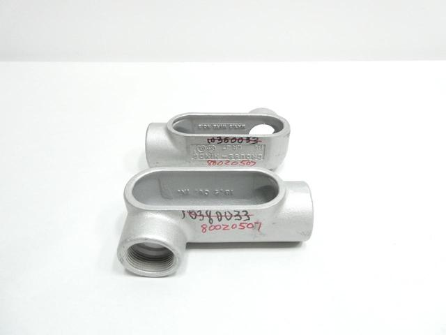 BOX OF 2 CROUSE HINDS LR47 IRON LR CONDUIT OUTLET BODY 1-1/4IN