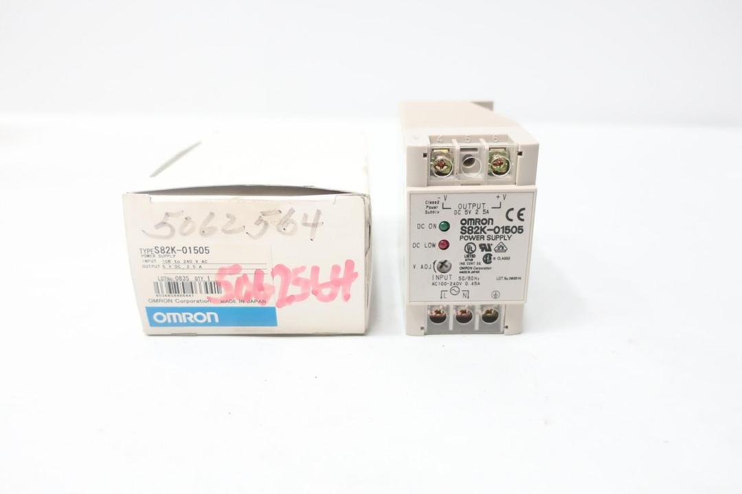 OMRON S82K-10505 POWER SUPPLY 100-240V-AC 2.5A AMP 5V-DC