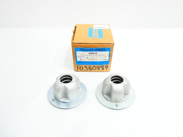 BOX OF 2 CROUSE HINDS ARB10 FLEXIBLE FIXTURE HANGERS GRF/VXF OUTLET BOXES 1/2IN