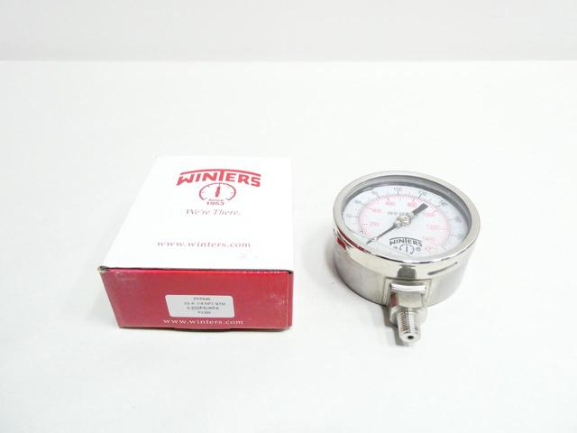 WINTERS PFP646 PRESSURE GAUGE 4IN 1/4IN NPT 0-200PSI