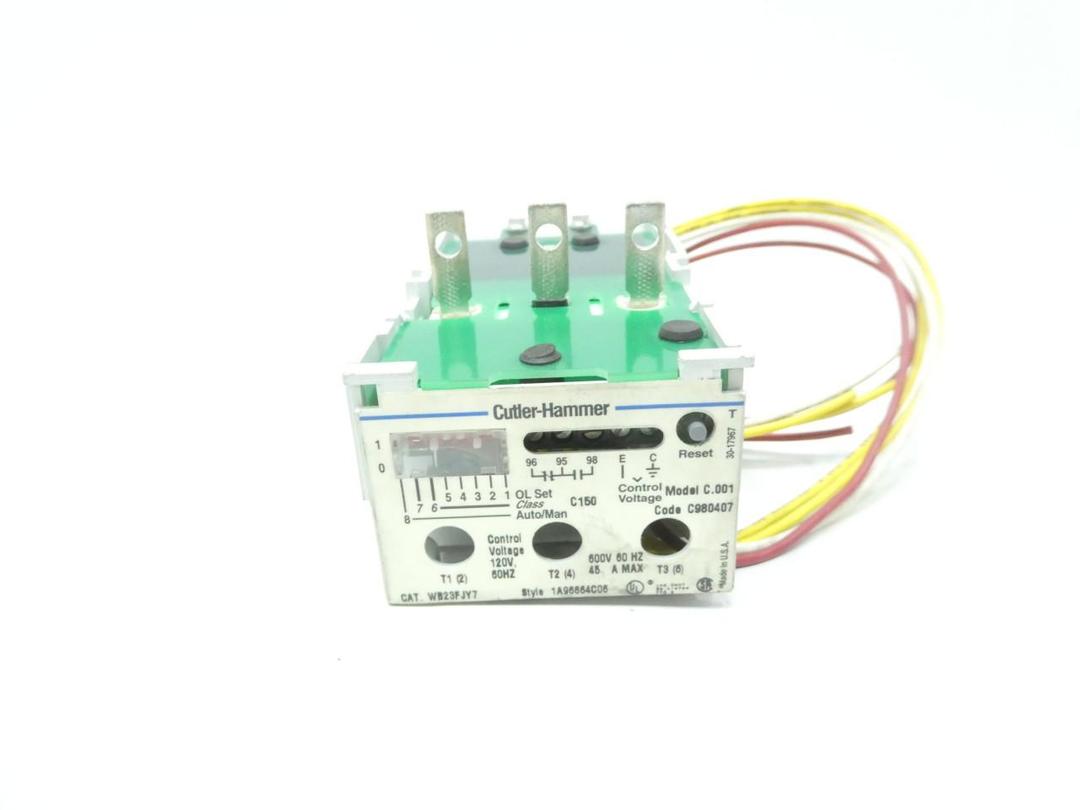 CUTLER HAMMER WB23FJY7 SOLID STATE OVERLOAD RELAY 45A