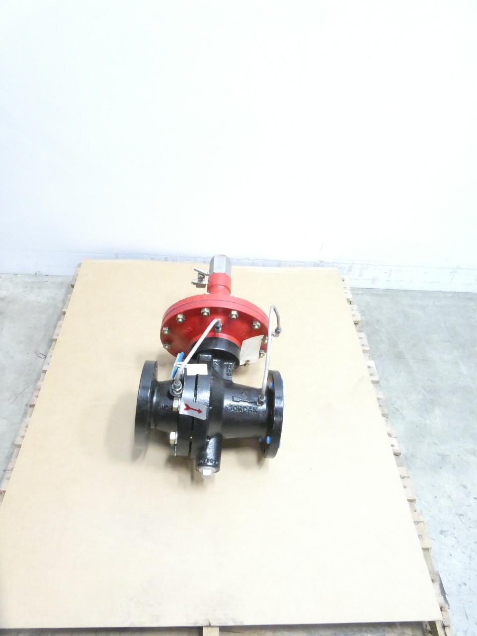 JORDAN VALVE 53-22 STEEL FLANGED PRESSURE REDUCING REGULATOR VALVE 4IN 7-24PSI