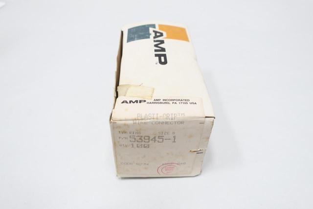 BOX OF 100 AMP 53945-1 PLASTI-GRIP SIZE 8 RING CONNECTOR