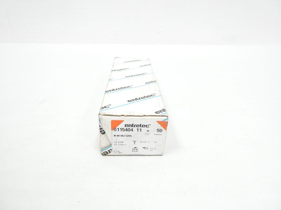 BOX OF 50 ENTRELEC 0115404 11 M 4/6 SN.3 GRIS TERMINAL BLOCK