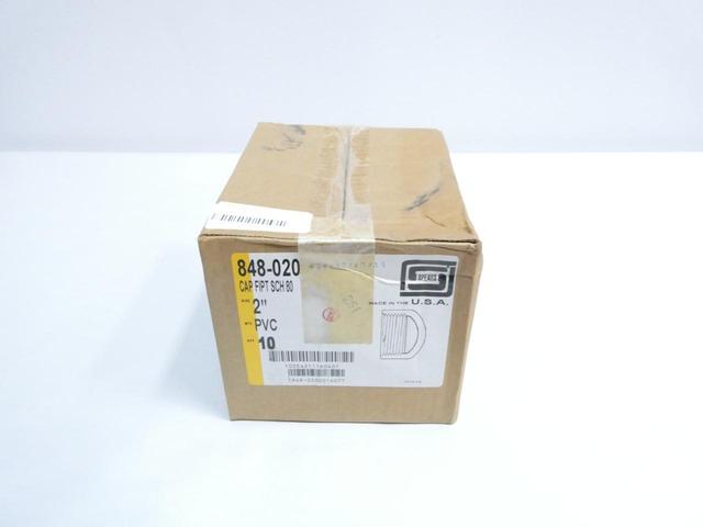 BOX OF 10 SPEARS 848-020 PVC FIPT SCH 80 CAP 2IN