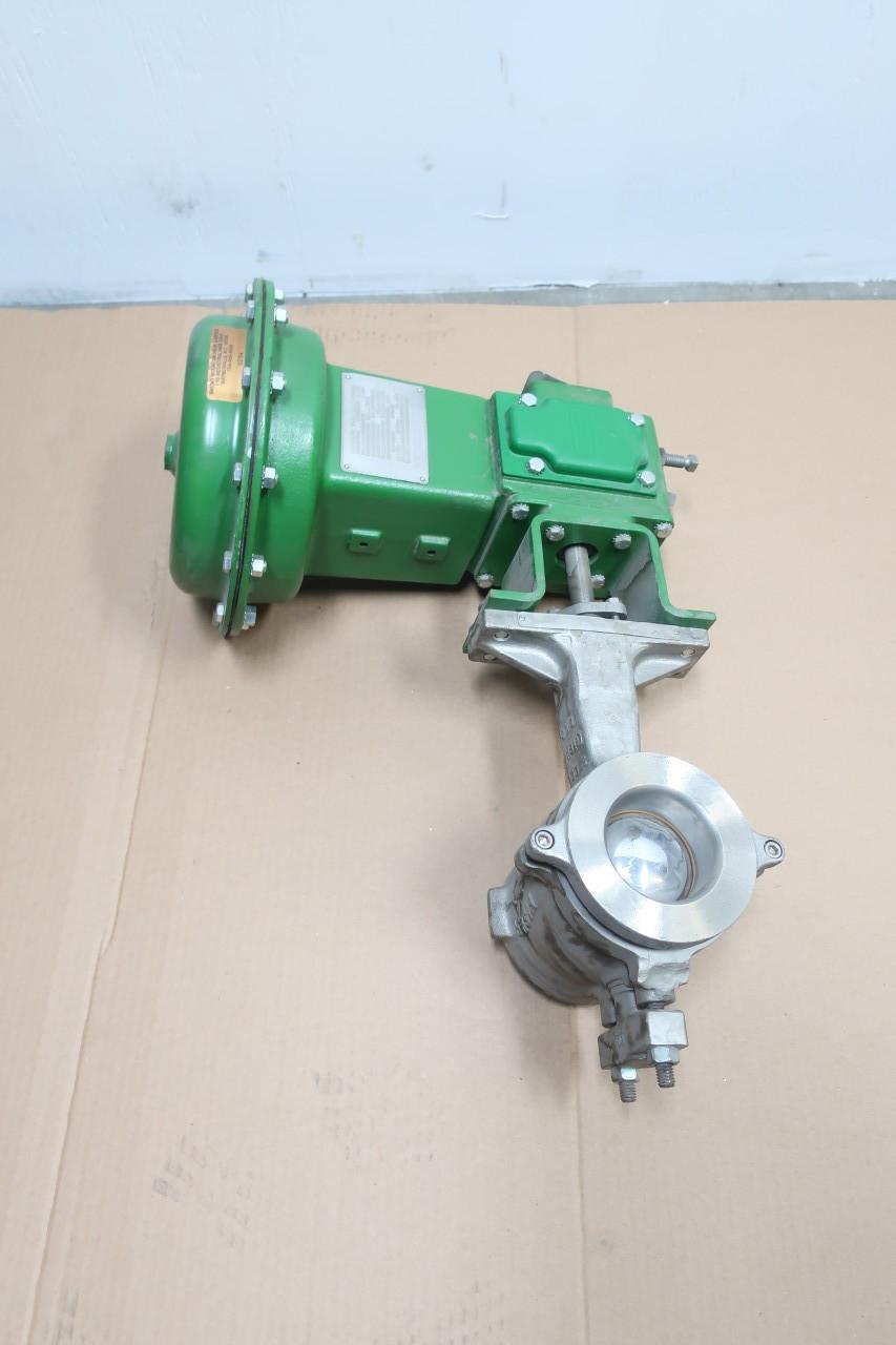 FISHER V100 VEE-BALL 1051 SIZE 33 PNEUMATIC STAINLESS CONTROL VALVE 3IN 600