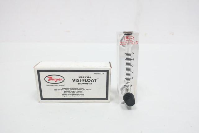 DWYER VFA-41-SSV VISI-FLOAT VARIABLE AREA FLOW METER 0-5GPH 1/8IN NPT