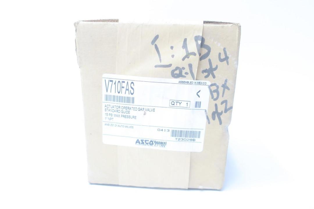 ASCO V710FAS SAFETY SHUT OFF VALVE 15PSI 1IN