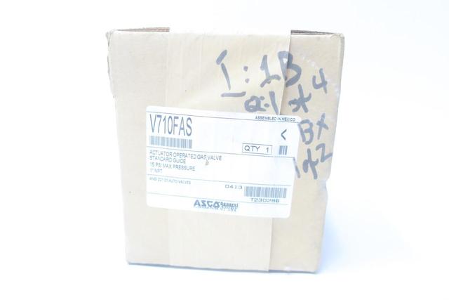 ASCO V710FAS SAFETY SHUT OFF VALVE 15PSI 1IN