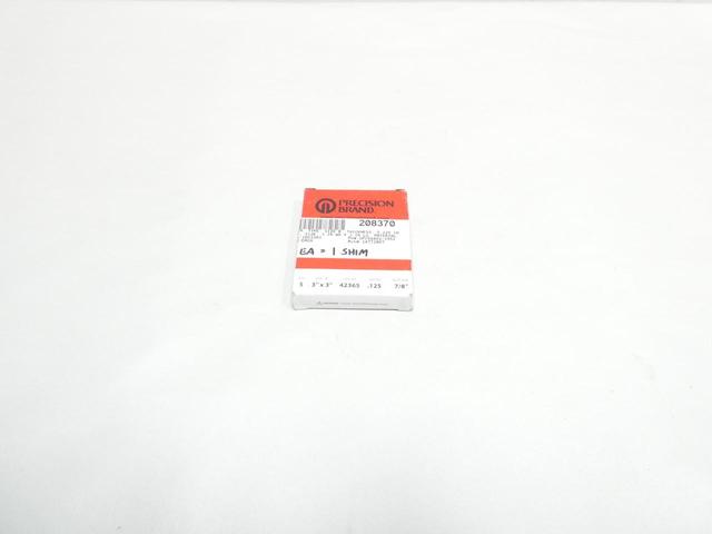 BOX OF 5 PRECISION 42365 STAINLESS SHIM 3IN X 3IN 0.125IN 7/8IN