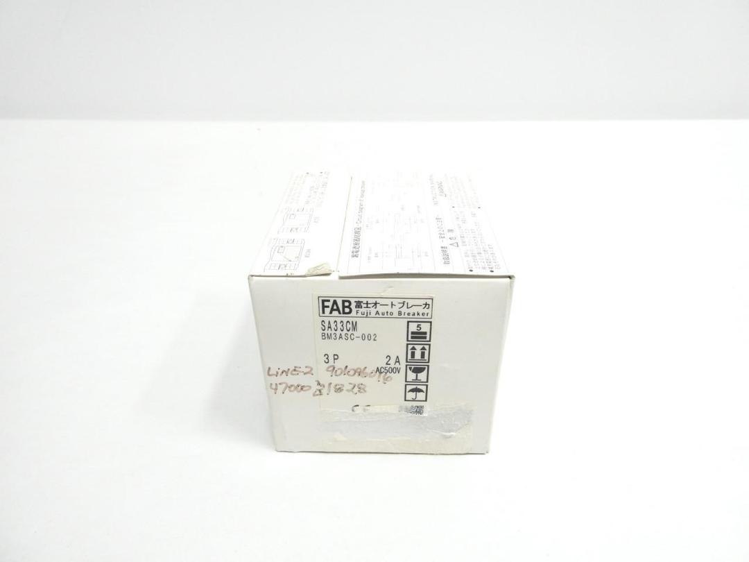 FUJI SA33CM BM3ASC-002 MOLDED CASE CIRCUIT BREAKER 3P 2A AMP 500V-AC