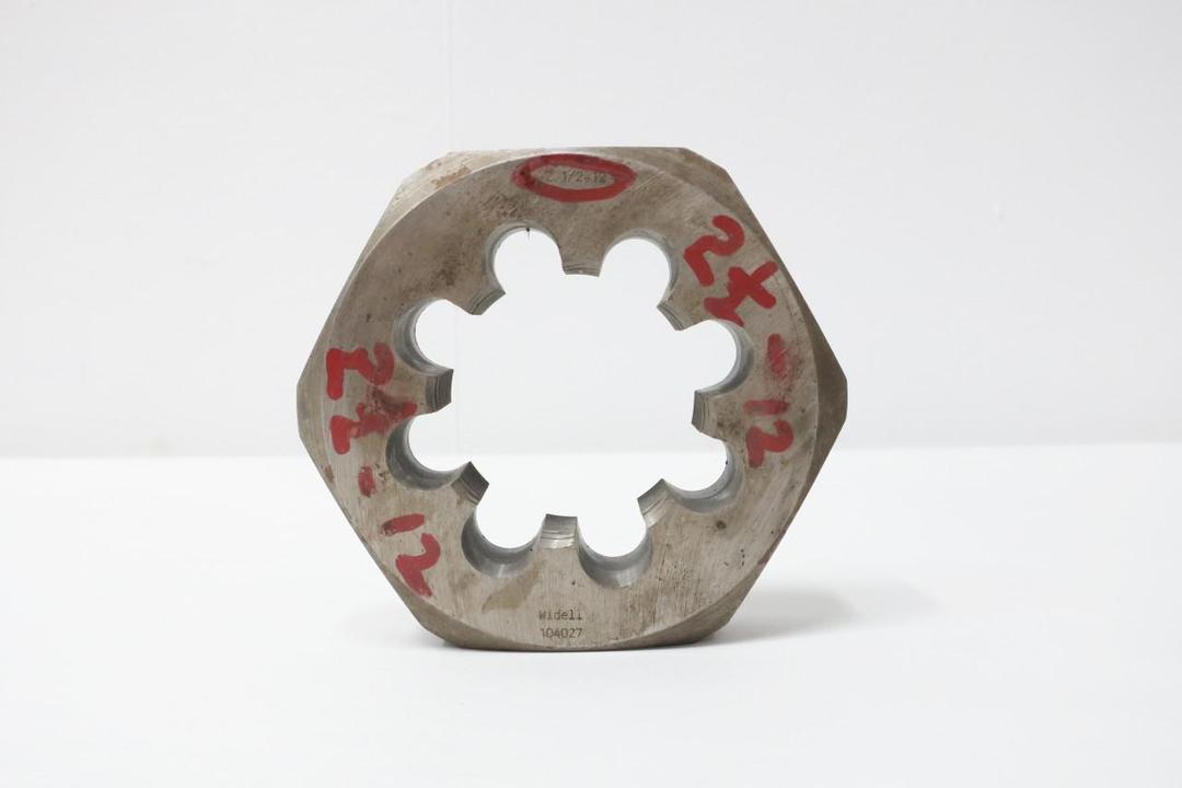 WIDELL 104027 2 1/2-12 HEX DIE 2-1/2IN