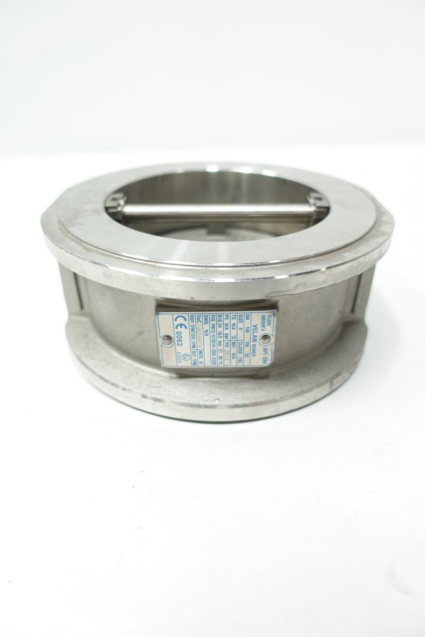 VELAN PW12-013D10-3DB-X320 STAINLESS WAFER CHECK VALVE 4IN 150