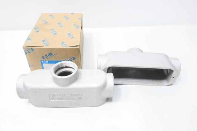 BOX OF 2 CROUSE HINDS TB69 CONDULET MARK 9 ALUMINUM TB CONDUIT OUTLET BODY 2IN