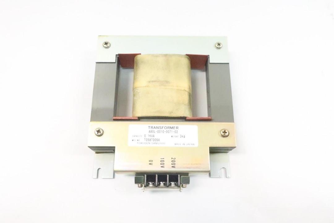 TOKUDEN SANGYOU A80L-0010-0071-02 TRANSFORMER 0.1KVA