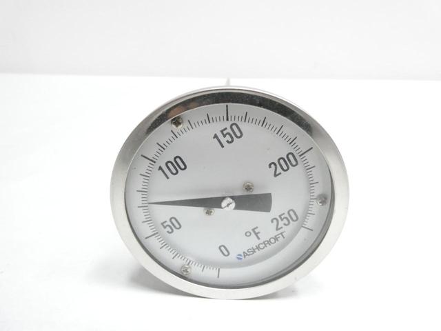 ASHCROFT 30EI60E180 0/250F BIMETAL THERMOMETER 3IN 18IN 0-250F 1/2IN NPT