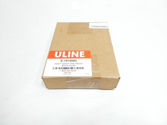 BOX OF 24 ULINE S-19126BL BLACK SAFETY TAPE ANGLES 6IN X 6IN X 2IN