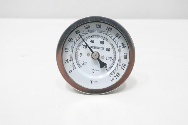 GRAINGER 1NFY4 BIMETAL THERMOMETER 3IN 1/2IN NPT 2IN 0-250F
