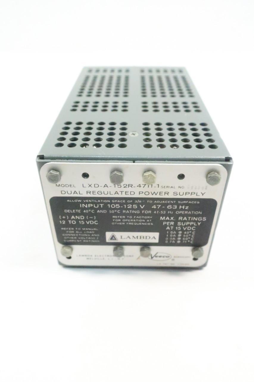 LAMBDA LXD-A-152R-4711-1 DUAL REGULATED POWER SUPPLY 105-125V-AC 12-15V-DC